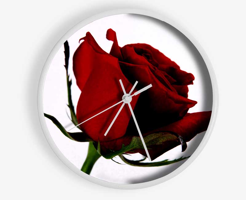 Single Red Rose Clock - Wallart-Direct UK