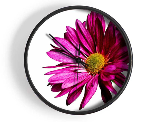 Single Cerise Daisy Clock - Wallart-Direct UK