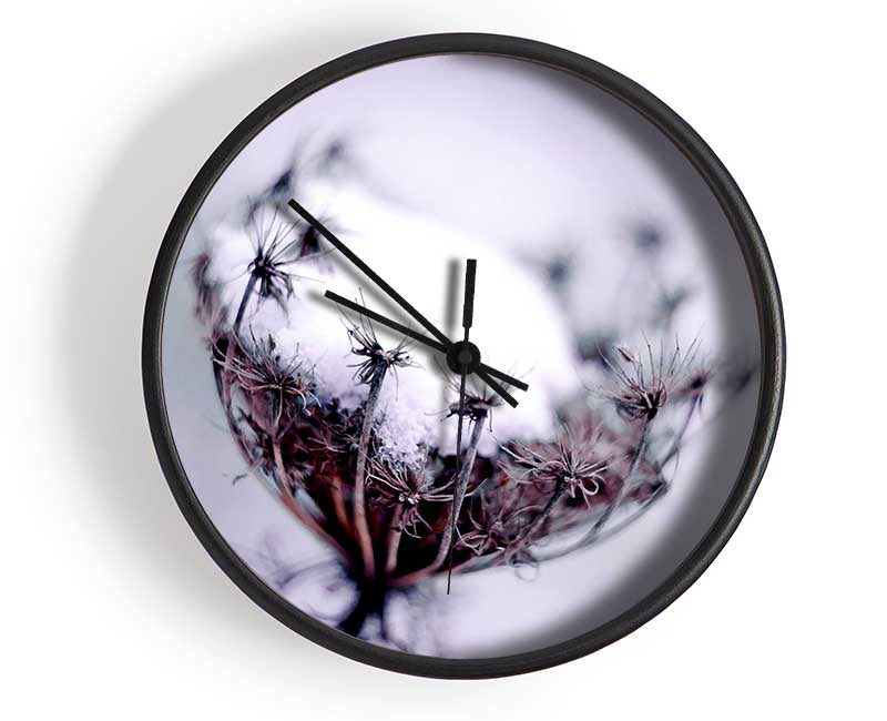 Single Winter Flower Clock - Wallart-Direct UK