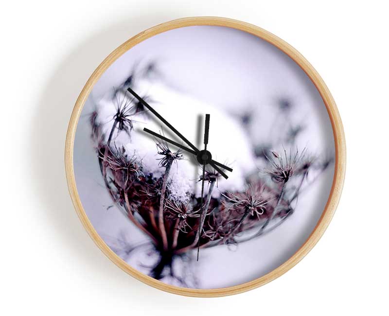 Single Winter Flower Clock - Wallart-Direct UK