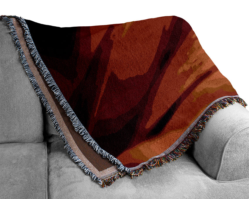 Fire Petal Reflection Woven Blanket