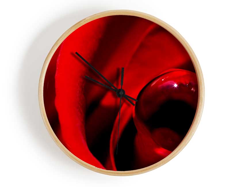 Red Rose Center Dew Clock - Wallart-Direct UK