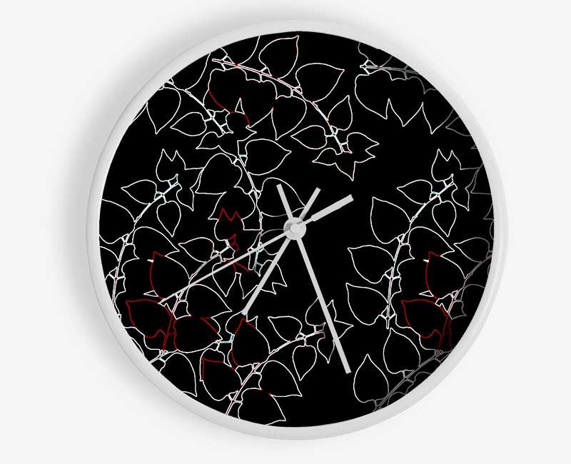 Abstarct Neon Floral Clock - Wallart-Direct UK