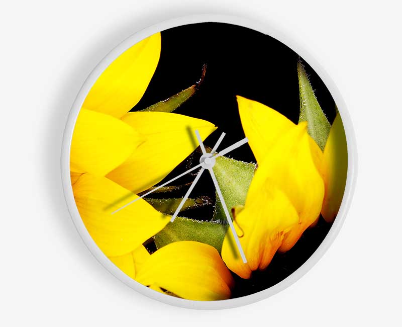 Close-Up Of A Yellow Sunflowers Clock - Wallart-Direct UK