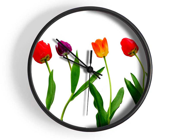 Colours Of Tulips Clock - Wallart-Direct UK