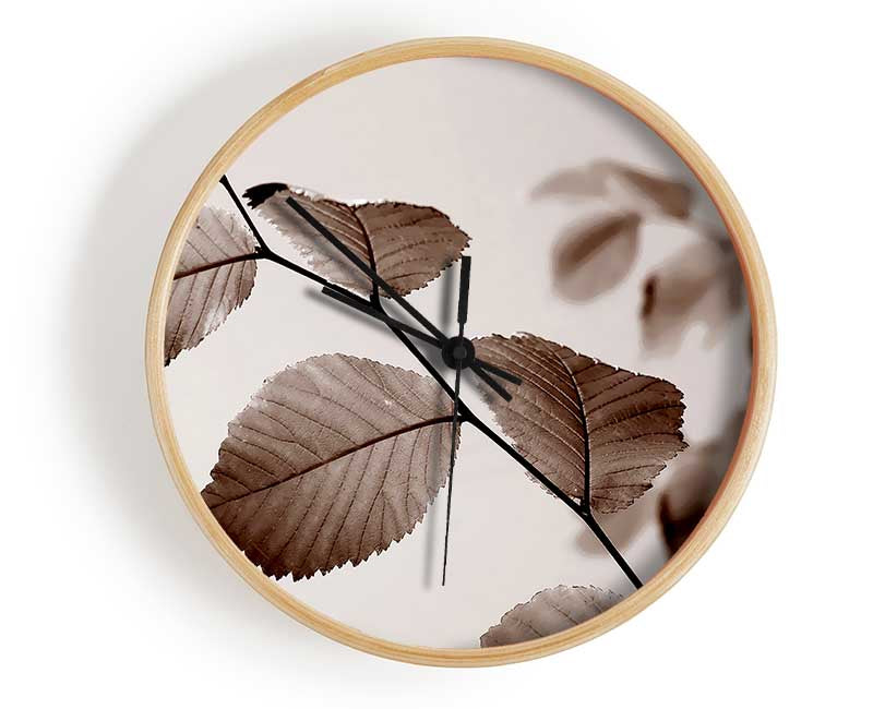 Cocoa Leaves Clock - Wallart-Direct UK