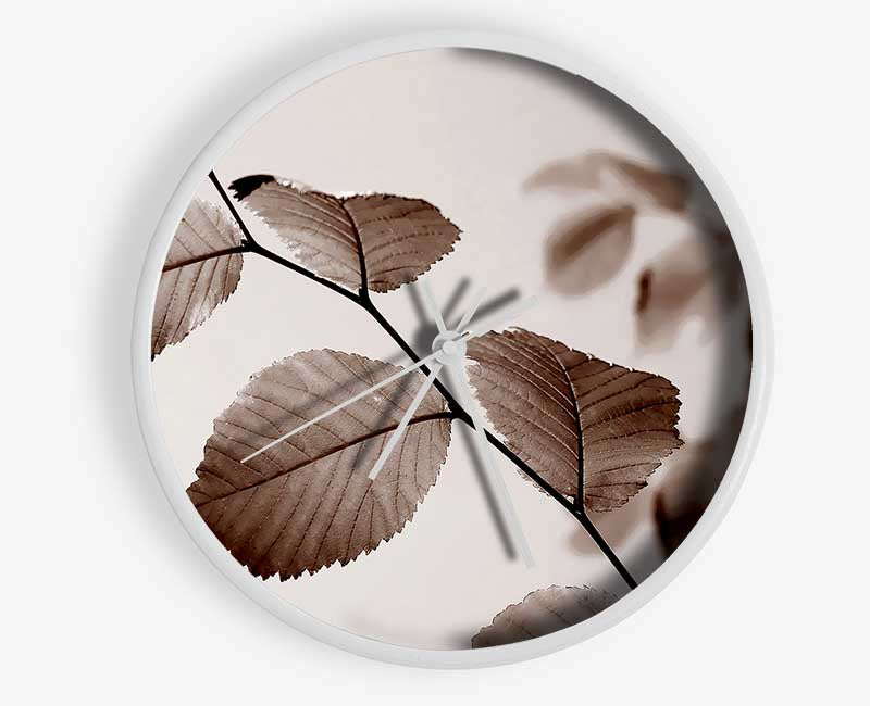 Cocoa Leaves Clock - Wallart-Direct UK