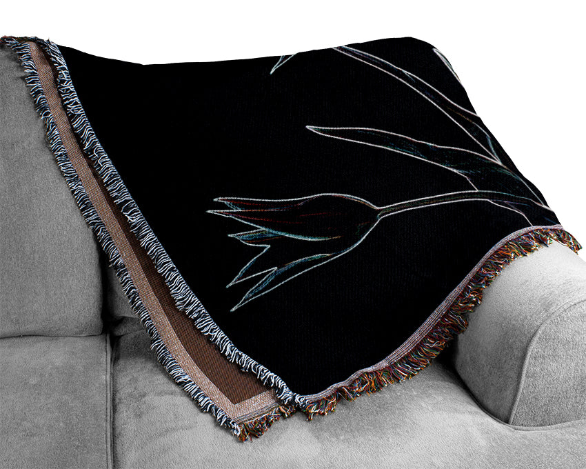 Abstarct Neon Floral 31 Woven Blanket