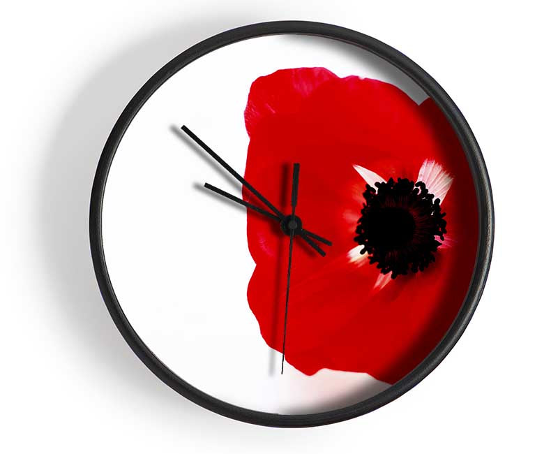 Red Poppy Centre Clock - Wallart-Direct UK