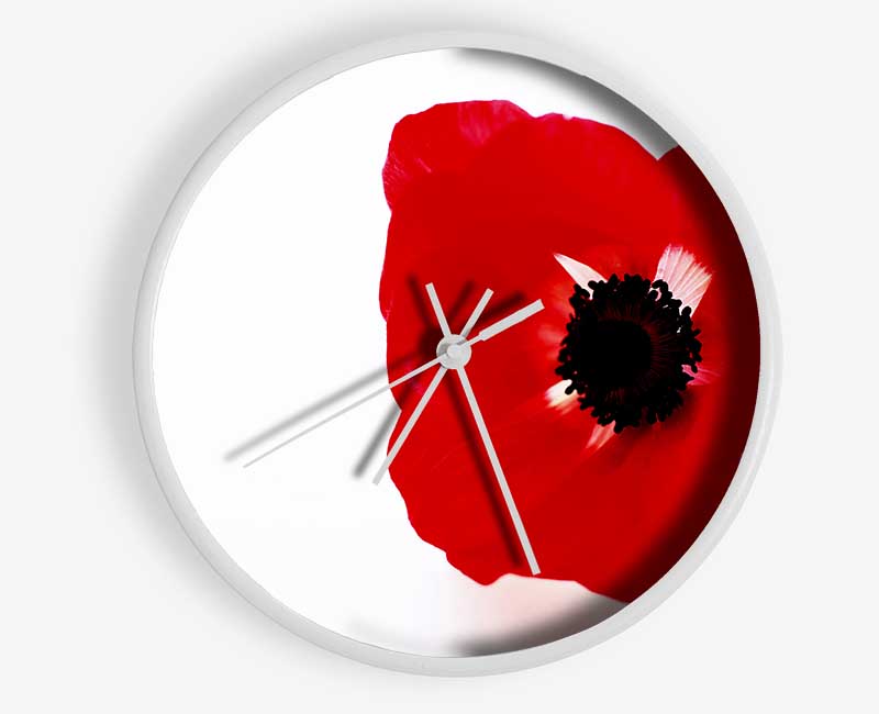 Red Poppy Centre Clock - Wallart-Direct UK