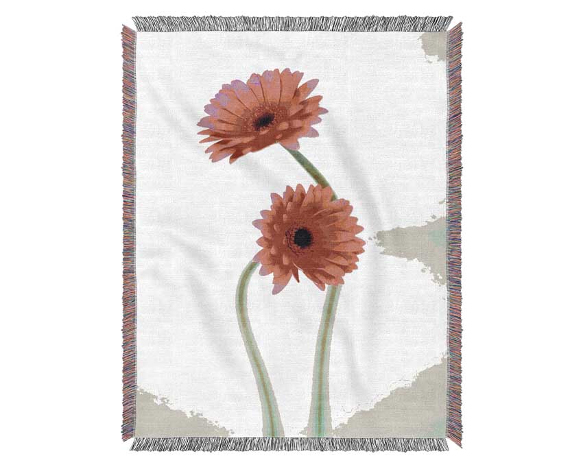 Cerise Daisy Duo On Blue Woven Blanket