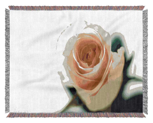 Single Cream Rose Woven Blanket