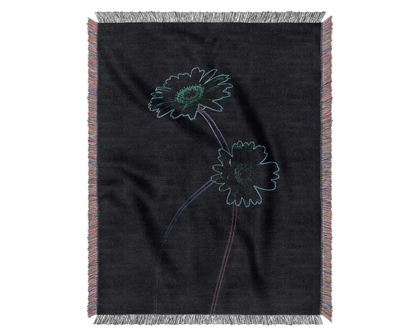 Abstarct Neon Floral 26 Woven Blanket