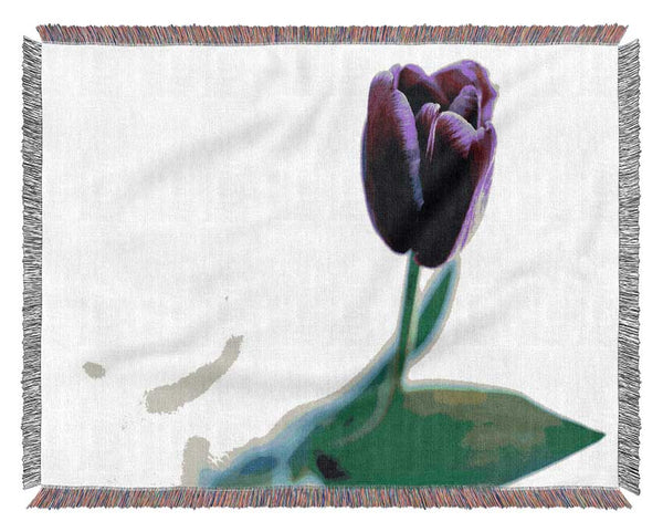 Single Purple Tulip Woven Blanket