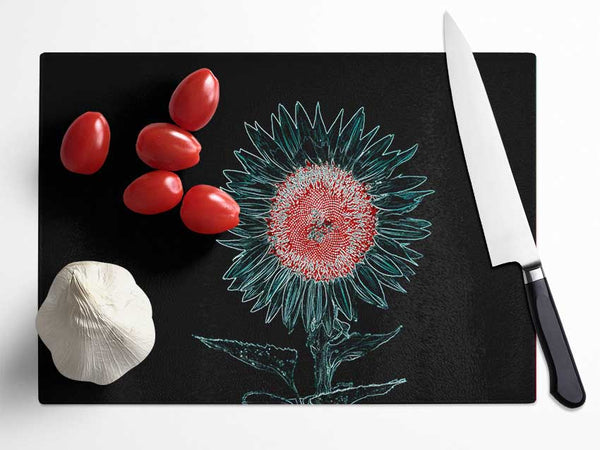 Abstarct Neon Floral 20 Glass Chopping Board