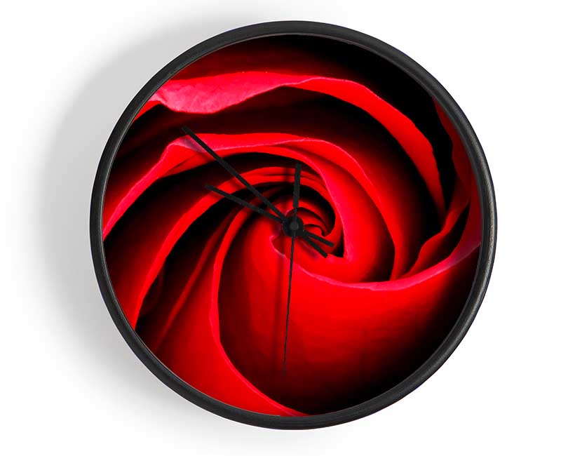 Red Rose Silk Clock - Wallart-Direct UK