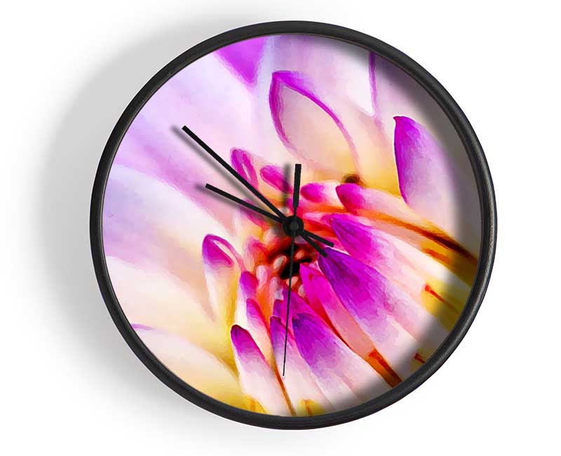 Stunning Pink Yellow Water Lily Clock - Wallart-Direct UK