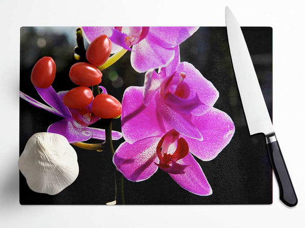 Orchid In Sunlight Glass Chopping Board