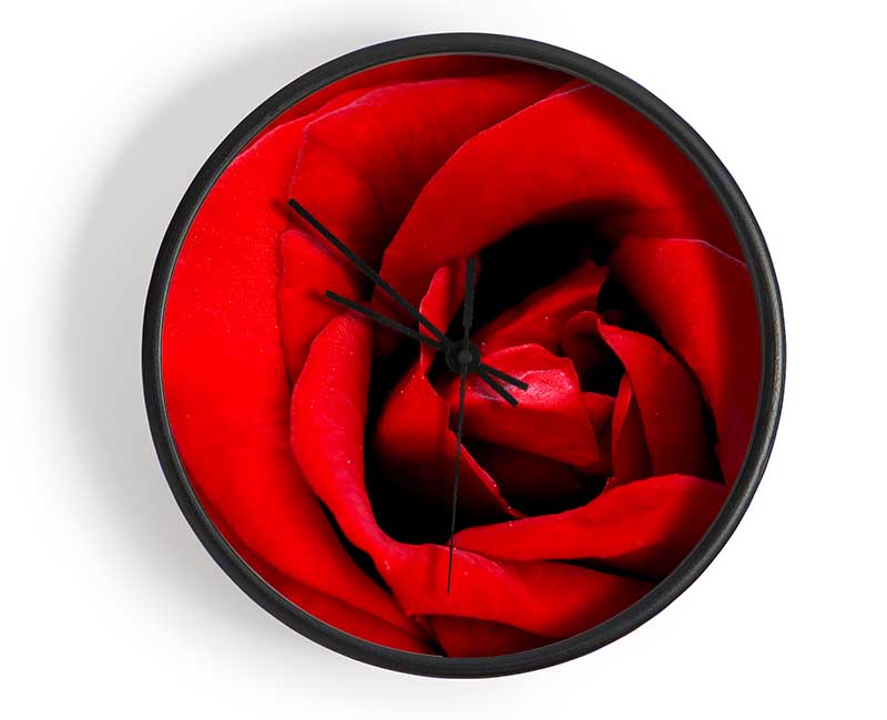 Red Rose Velvet Petals Clock - Wallart-Direct UK