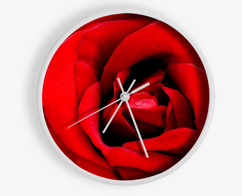 Red Rose Velvet Petals Clock - Wallart-Direct UK