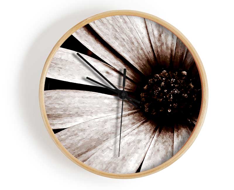 Cocoa Daisy Petals Clock - Wallart-Direct UK