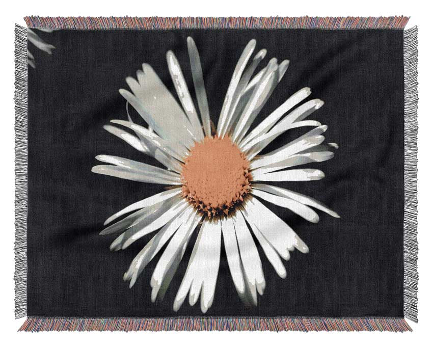 White Daisy Sunlight Woven Blanket