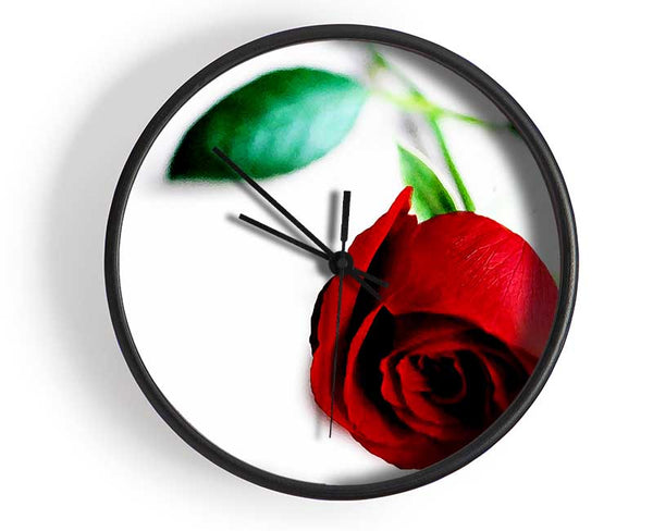 Single Red Rose For The One I Love Clock - Wallart-Direct UK