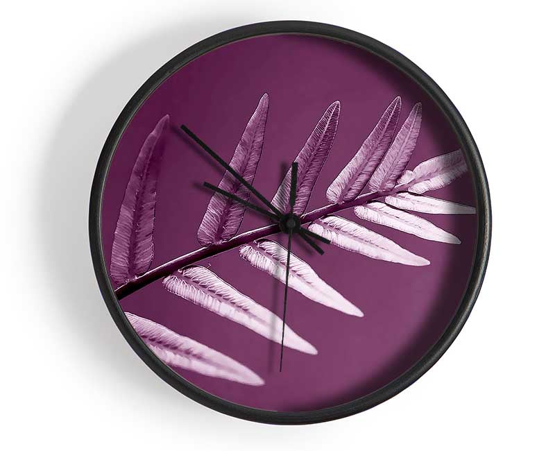 Purple Leaves Clock - Wallart-Direct UK