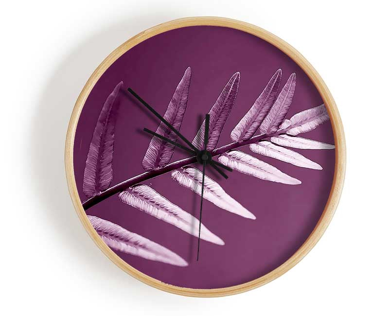 Purple Leaves Clock - Wallart-Direct UK