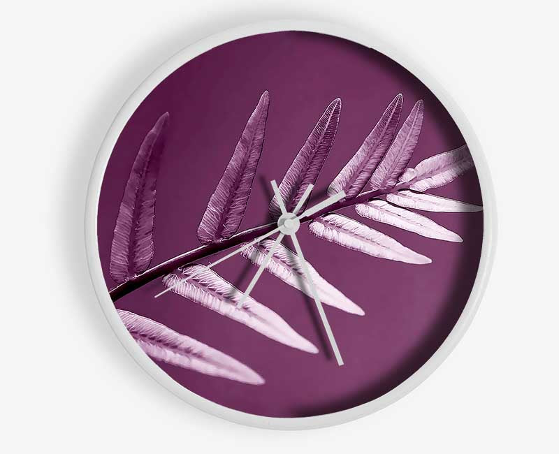 Purple Leaves Clock - Wallart-Direct UK