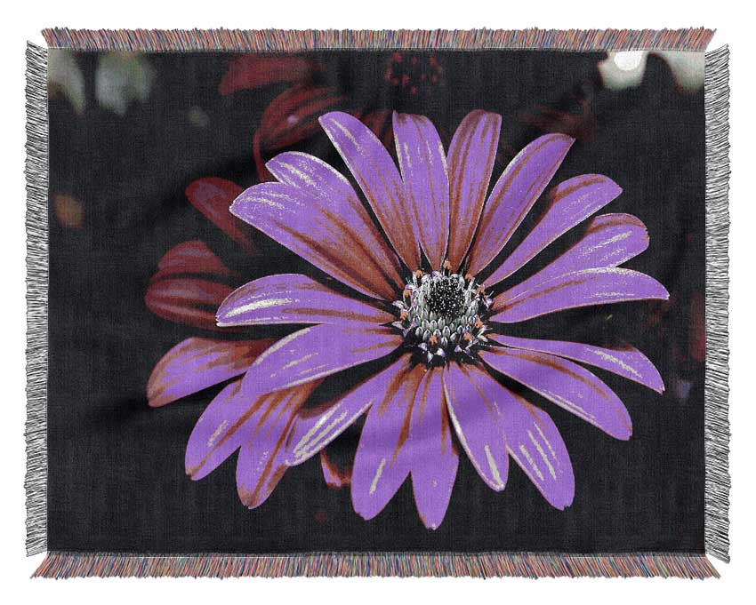 Cerise Daisy Petals Woven Blanket