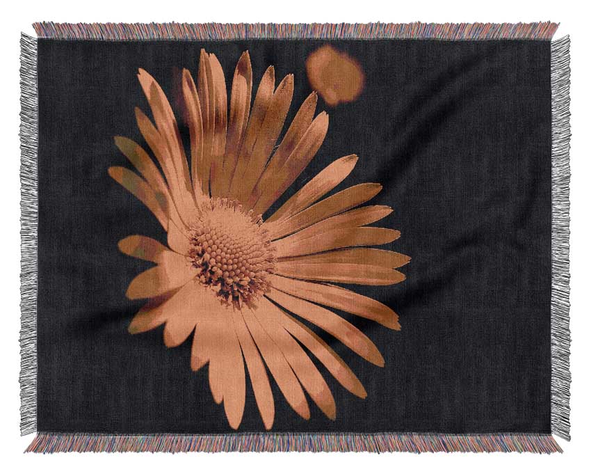 Golden Daisy Petals Woven Blanket