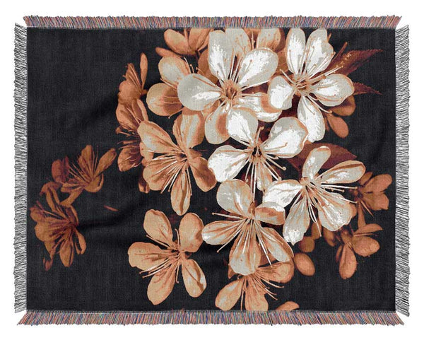 Cocoa Flowers Woven Blanket