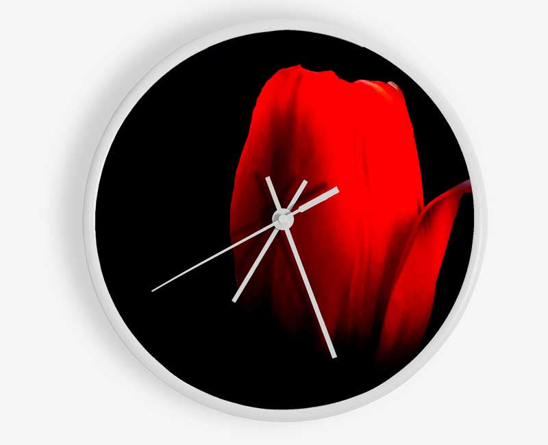 Fire Red Tulip Petal Clock - Wallart-Direct UK