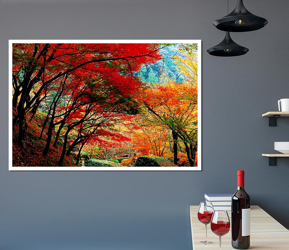 Autumn Tree Delight Print Poster Wall Art