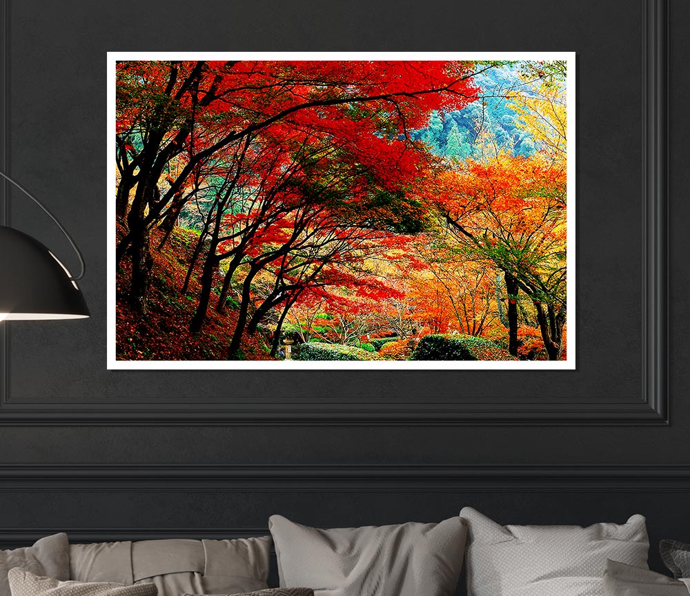 Autumn Tree Delight Print Poster Wall Art