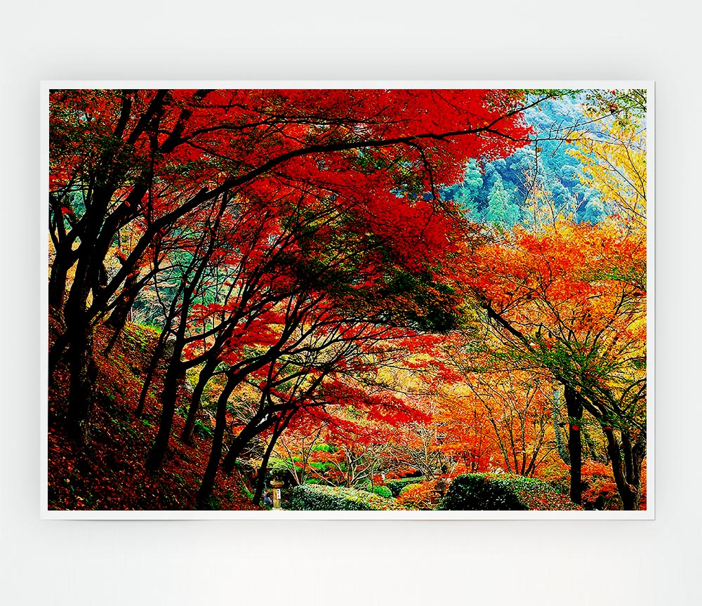 Autumn Tree Delight Print Poster Wall Art