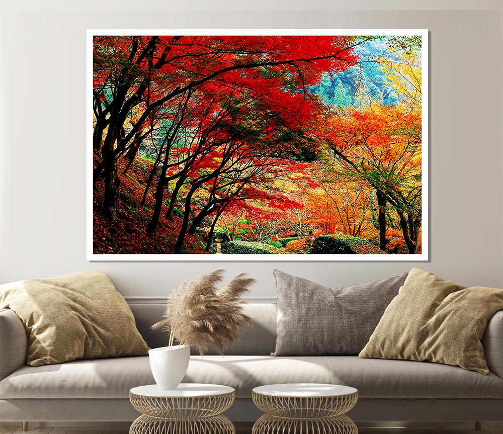 Autumn Tree Delight Print Poster Wall Art