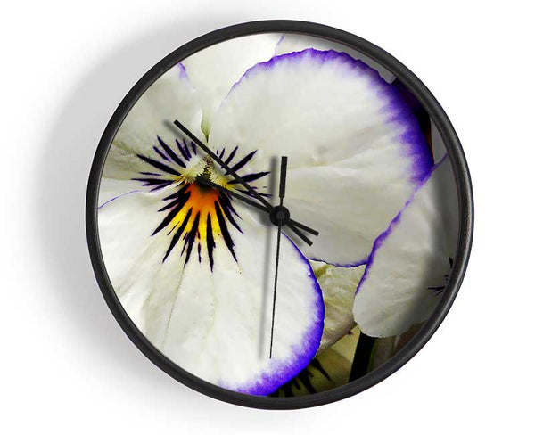 White Purple Petals Clock - Wallart-Direct UK