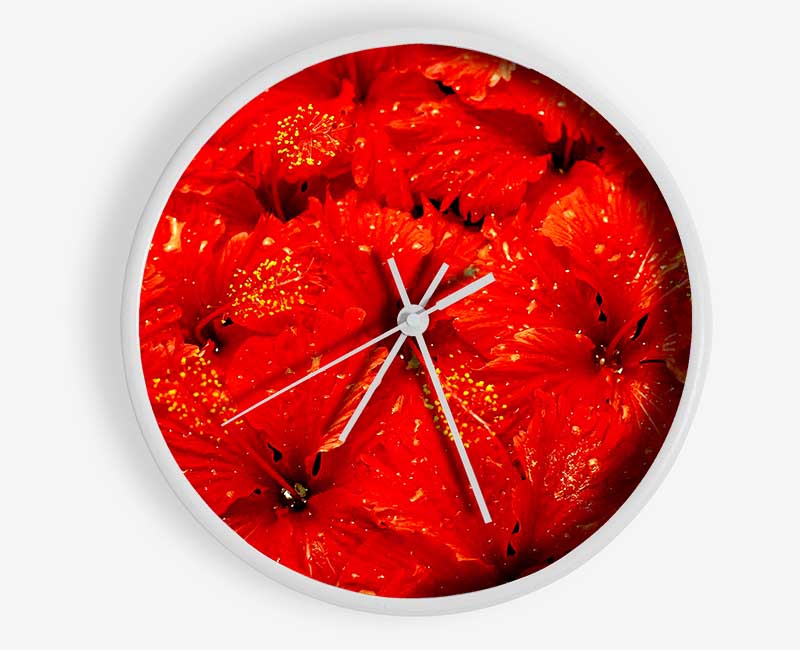 An Ocean Of Red Leaves Clock - Wallart-Direct UK