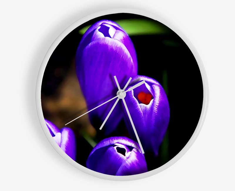 Purple Crocus Delight Clock - Wallart-Direct UK