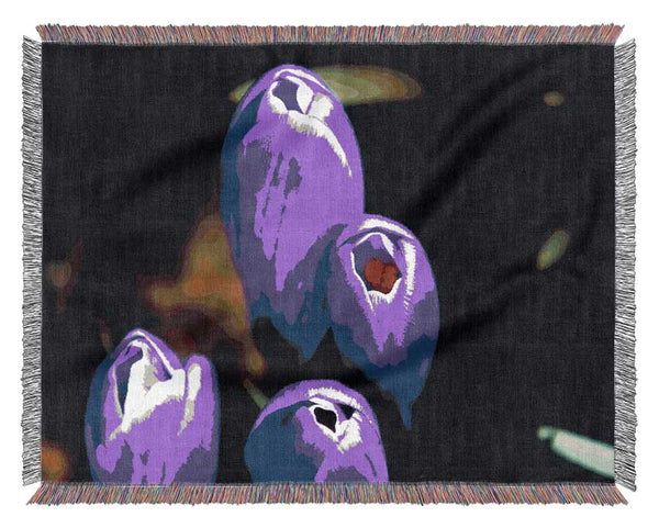 Purple Crocus Delight Woven Blanket