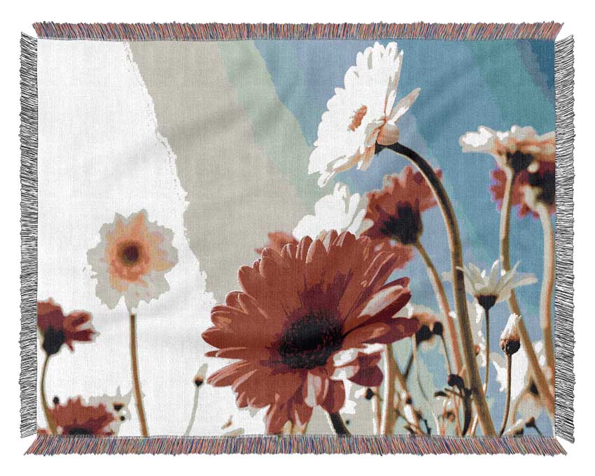 Daisy Sky Sunlight Woven Blanket