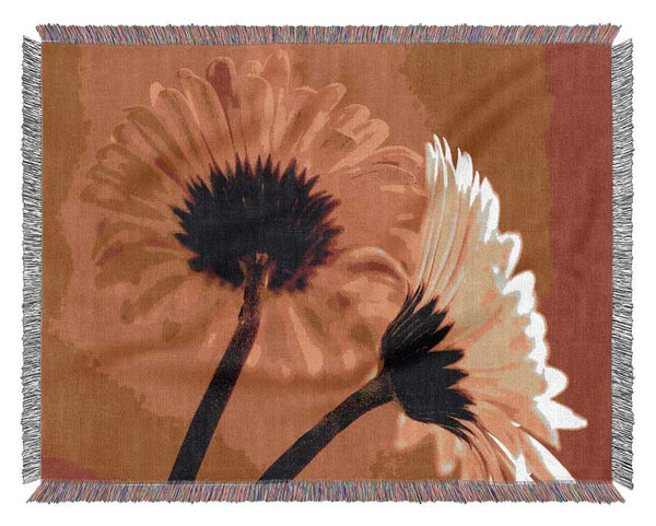 Behing The Golden Daisies Woven Blanket