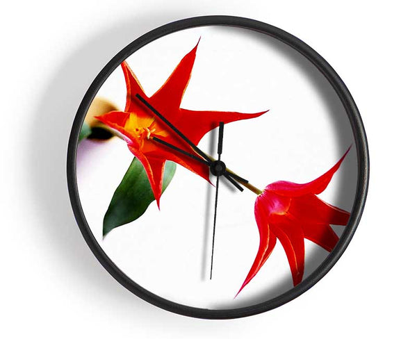 Twin Fire Tulip Centre Clock - Wallart-Direct UK