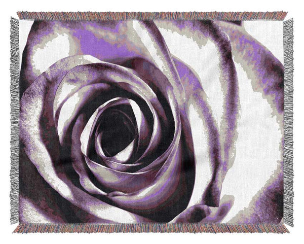 Purple Rose Delight Woven Blanket