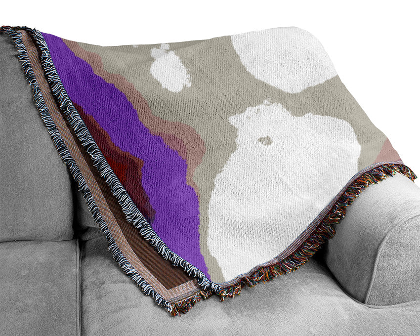 Violet Snowdrops Woven Blanket