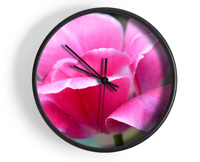 Pink Ruffle Petals Clock - Wallart-Direct UK