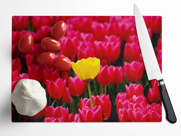 Tulips Strenth Glass Chopping Board