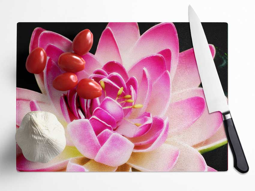 Water Lily Petals Glass Chopping Board